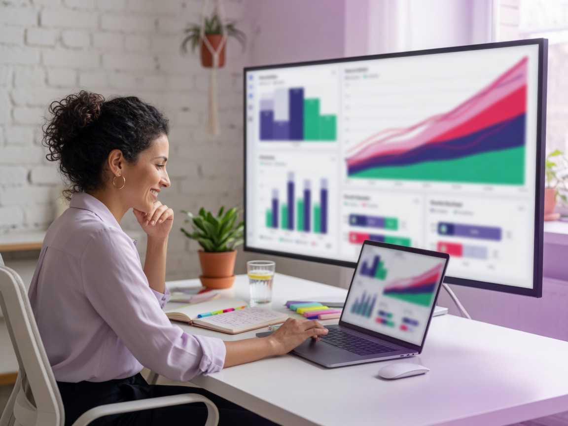 Analista de contenido revisando métricas de rendimiento por red social